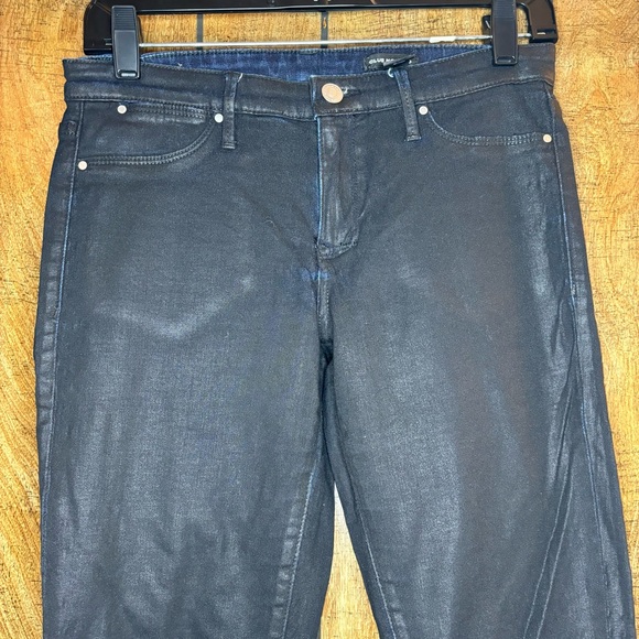 Club Monaco Wax Coated Black Jeans size 4 - Picture 2 of 9